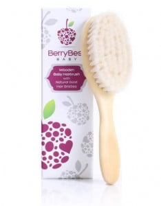 Wooden Baby hairbrush with natural goat hair bristles